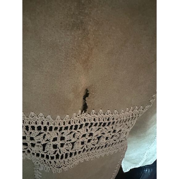 Kroshetta Leather Jacket with Crochet Trim – Women’s XL - Picture 6 of 8